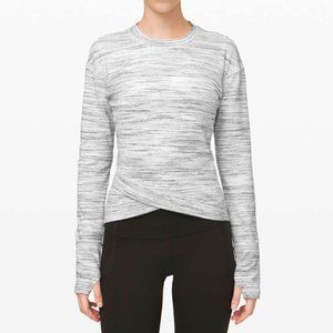 Lululemon Close to Crossing Long Sleeve Pullover Top Space Dye White Size M